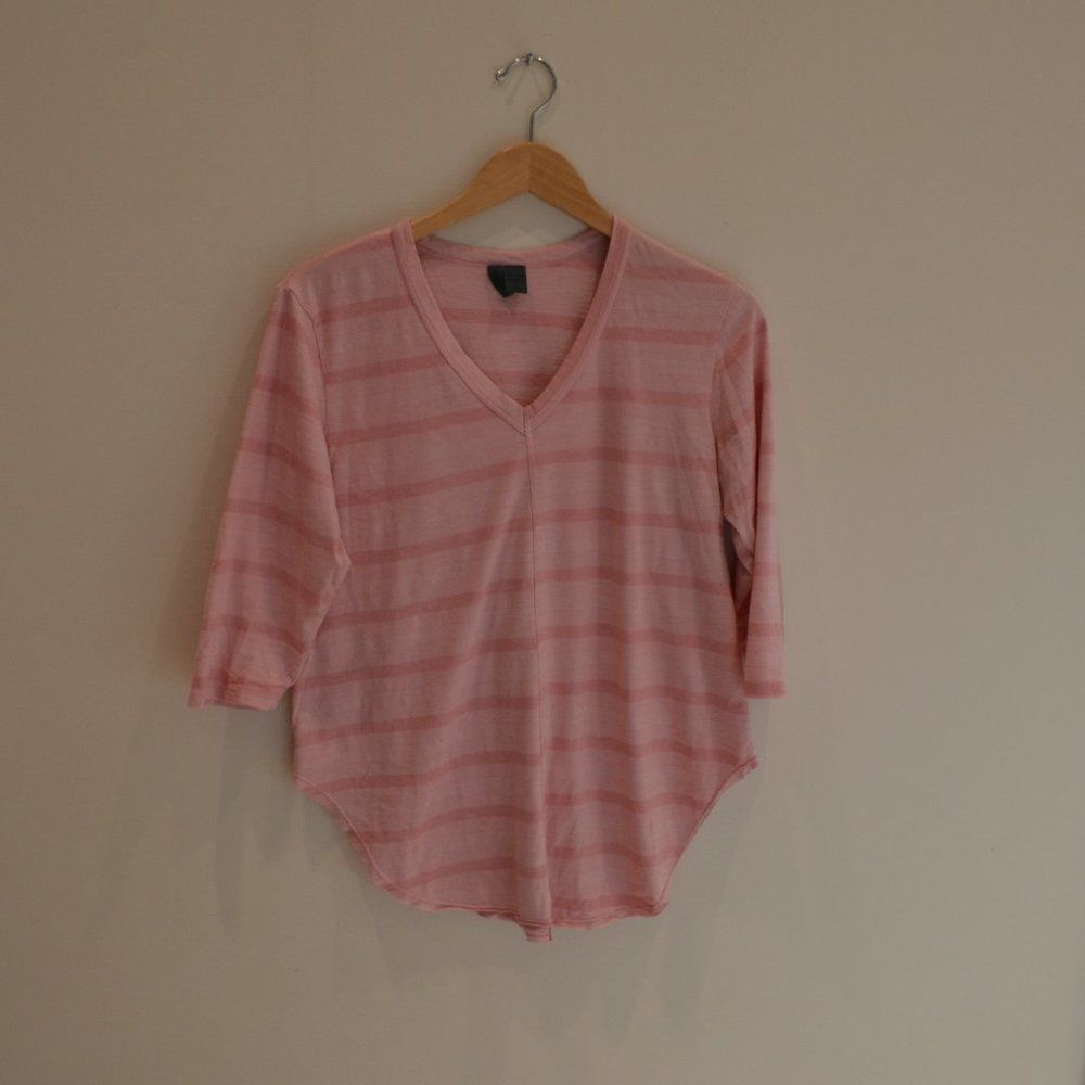 Anthropologie Brand Left of Center Size S Pink Striped Shirt